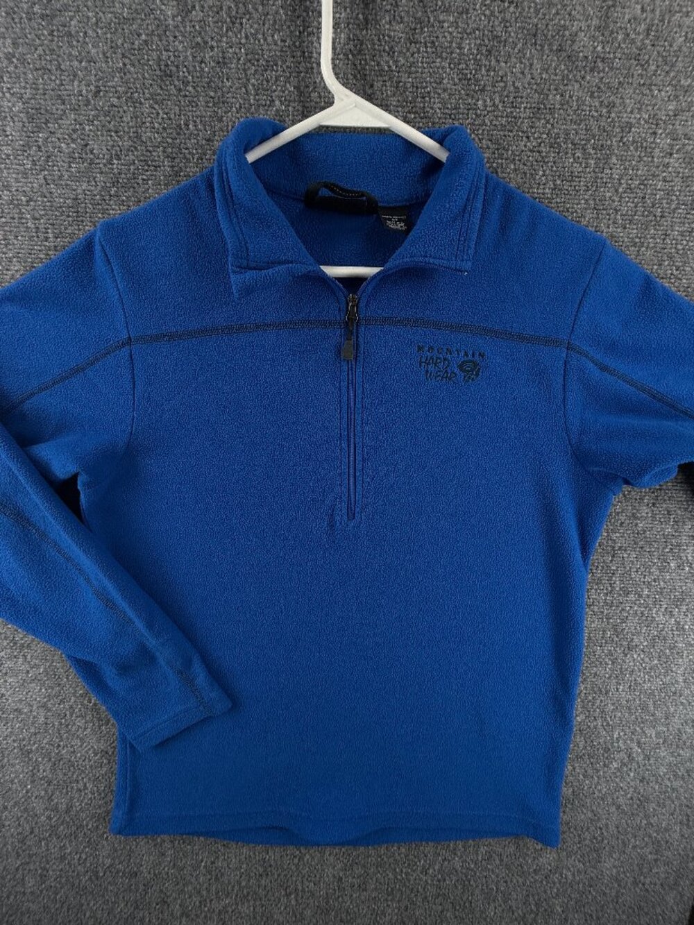 Mountain Hardwear Fleece Small Logo Jacket Blue Polyester Mens Hiking Gorp Solid